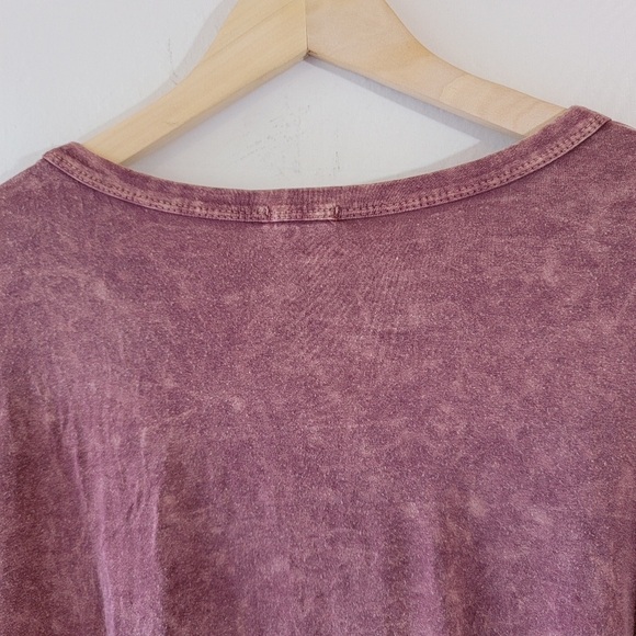 Blue Buttercup Women Burnout Red Fringe Top Sz M Boho Grunge Festival Minimalist - Picture 7 of 12